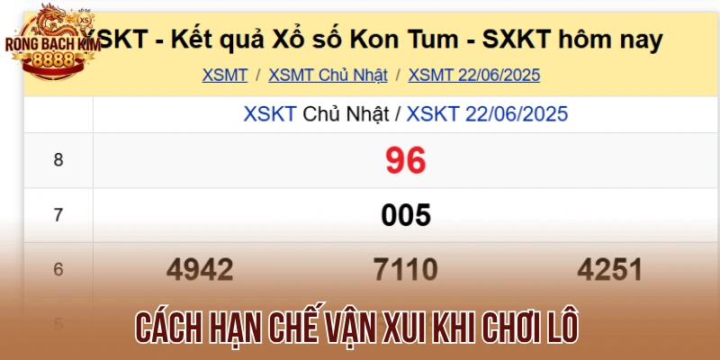 Cách hạn chế vận xui khi chơi lô 